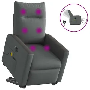 Кресло акцентное VidaXL 3324074 — тканевая обивка серо‑чёрная, наполнитель — пенополимер