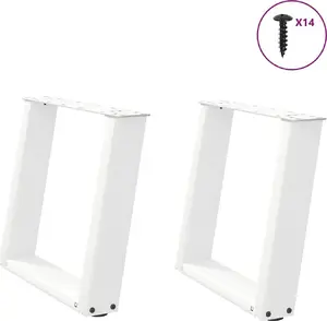 Coffee Table Legs VidaXL model 4012765, set of 2, white steel, height 50 cm (adjustable 42–43 cm)