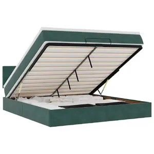 Gulta VidaXL 3311792 ar matraci, maksimālā slodze 280 kg, 180 x 203 cm, augstums 88 cm