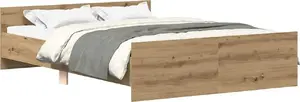 Каркас кровати VidaXL Artisan Oak 140x190 см клееная древесина без матраса