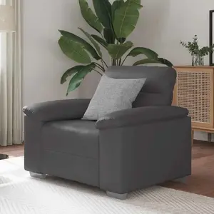 Кресло VidaXL модель 4105328, серое, обивка из искусственной кожи, диаметр сиденья 60 см