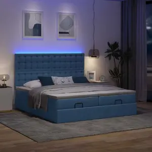 Bed VidaXL 3314589 fabric bed frame with mattress support, 180x200 cm, 280 kg capacity