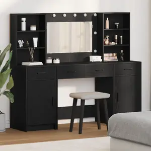 Uzglabāšanas skapju komplekts VidaXL modelis 3334282, melnais ozols, 3 daļas