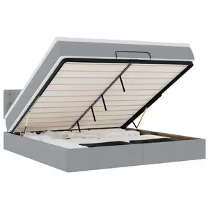 Кровать VidaXL 3312450 с матрасом, обивка из ткани, односпальная 100x203 см, грузоподъёмность 140 кг