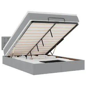 Кровать VidaXL 3312485 с матрасом, 160x200 см, тканевая, грузоподъёмность 140 кг