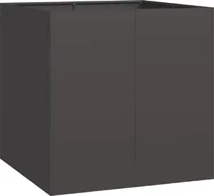 VidaXL Стальная Клумба Черная 80x80x80 см — Квадратный Уличный Горшок