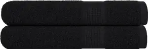 Sauna Towels VidaXL set of 2, black, 100% cotton, 80 x 200 cm