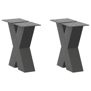 Table leg set VidaXL 4012894, metal, anthracite, supports indoor tables, width 430 mm, height 380 mm