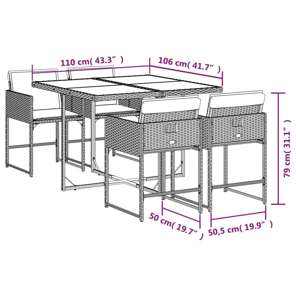 VidaXL 3211256 5 daļu āra mēbeļu komplekts Photo 14