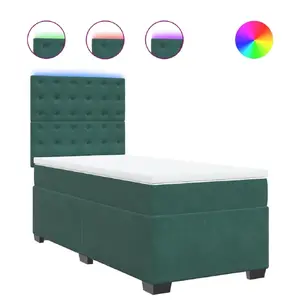 Кровать VidaXL 3293221 с матрасом, бархатная обивка, размер матраса 140 x 190 см