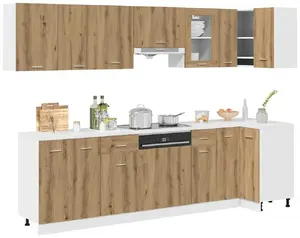 VidaXL virtuves skapīšu komplekts modelis 3328580 — 11 gab., Oak Artisan apdare