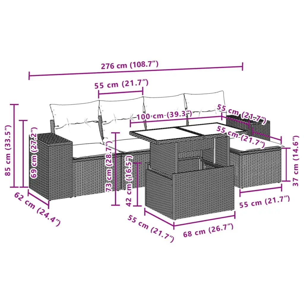 VidaXL 3326784 — 6‑предм. уличный набор Photo 10
