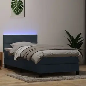 Континентальная кровать с матрасом VidaXL модель 3316906, тёмно‑серый бархат, 80x220 см