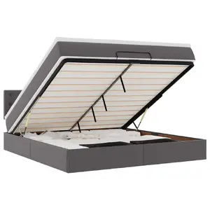 Кровать VidaXL 3312150 с матрасом, обивка из экокожи, 120x200 см, нагрузка до 280 кг