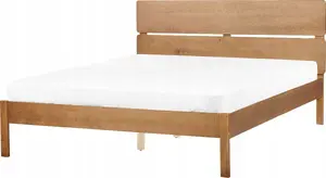 Wood Bed Beliani BOISSET 160 x 200 cm light wood, wooden frame, slatted base