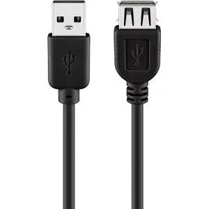 USB-кабель TECHLY Goobay 68622 — USB A на USB A, USB 2.0, 0,3 м, чёрный