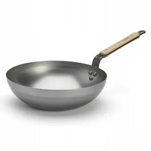Wok de Buyer MINERAL B BOIS 28 cm — oglekļa tērauds, cepamā panna 28 cm