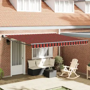 Выдвижная маркиза VidaXL модель 3330516 красно-коричневая 400x300 см, автоматическая
