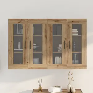 Подвесные шкафы 2 шт VidaXL из дуба Artisan – навесное кухонное хранилище, модель 3394567