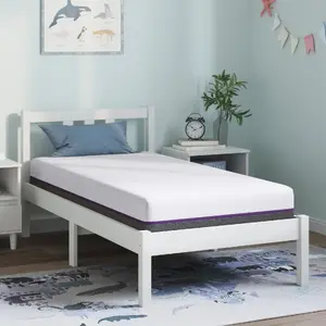 Mattress VidaXL model 4106322 — white and grey jacquard polyester fabric cover
