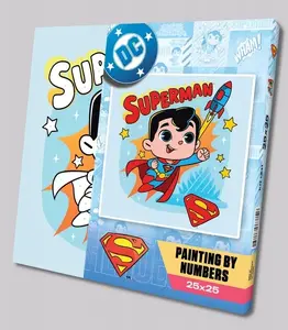 Painting by Numbers Kit Ideyka IY-KHO1341 — Superman: Flight to the Stars, 25x25 cm canvas