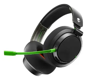 Проводная и беспроводная гарнитура Skullcandy SLYR Pro — игровая наушниковая конструкция с оголовьем, Bluetooth, USB Type-C/Type-A, черно-зелёная
