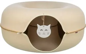 Rotaļlieta kaķiem Trixie Donut filca, smilškrāsas, 60 cm — skrāpēšanai un atpūtai