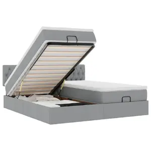 Кровать VidaXL 3312008 с тканевой обивкой, расчётная нагрузка 280 кг, для матраса 160x200 см