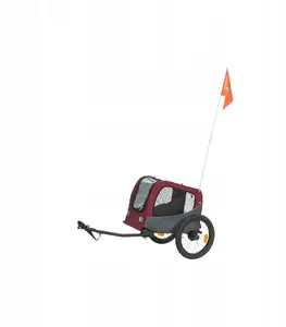 Dog bicycle trailer Trixie model TX-12780, grey-red, size S
