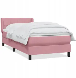 Классическая кровать с матрасом VidaXL Lumarko 80x220 см, розовая