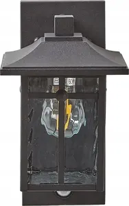 Outdoor wall light Beliani TEVIOT with motion sensor, black