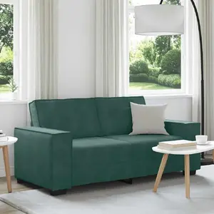 Диван 2-местный VidaXL модель 4105022, тёмно-зелёная обивка из бархата, 140 см
