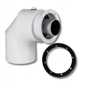 SpiroFlex adapter TURBO 60/100 elbow for JKC JUNKERS, white, model SX-TD-AJKCB