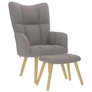 Кресло акцентное VidaXL 4016784 — тканевая обивка (taupe), наполнитель из поролона