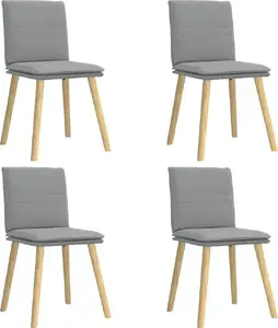Dining chairs set VidaXL 3315355 — 4 light grey fabric-upholstered chairs