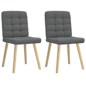 Dining/Restaurant Chair VidaXL 3315192 — Foam, Metal, Polyester, Polywood, Rubberwood, Load 110 kg, Pack of 4, Grey
