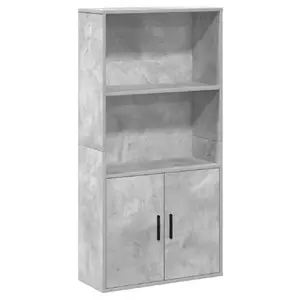 Книжный шкаф VidaXL 860421, каркас и полки из дерева, серый, 60x24x120 см