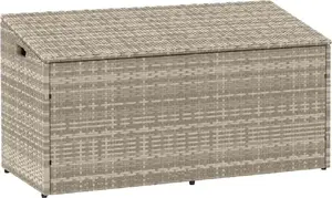 Storage Chest VidaXL Polyrattan Garden Box 110x50x58 cm, Light Gray