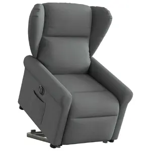 Кресло акцентное VidaXL 3303395, тканевая обивка серого цвета, наполнитель из поролона, ширина сиденья 50 см, глубина 57 см, высота 41.5 см