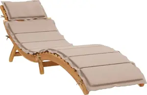 Atpūtas krēsls ar spilvenu VidaXL modelis 367636, taupe audums, ciets akācijas koka rāmis