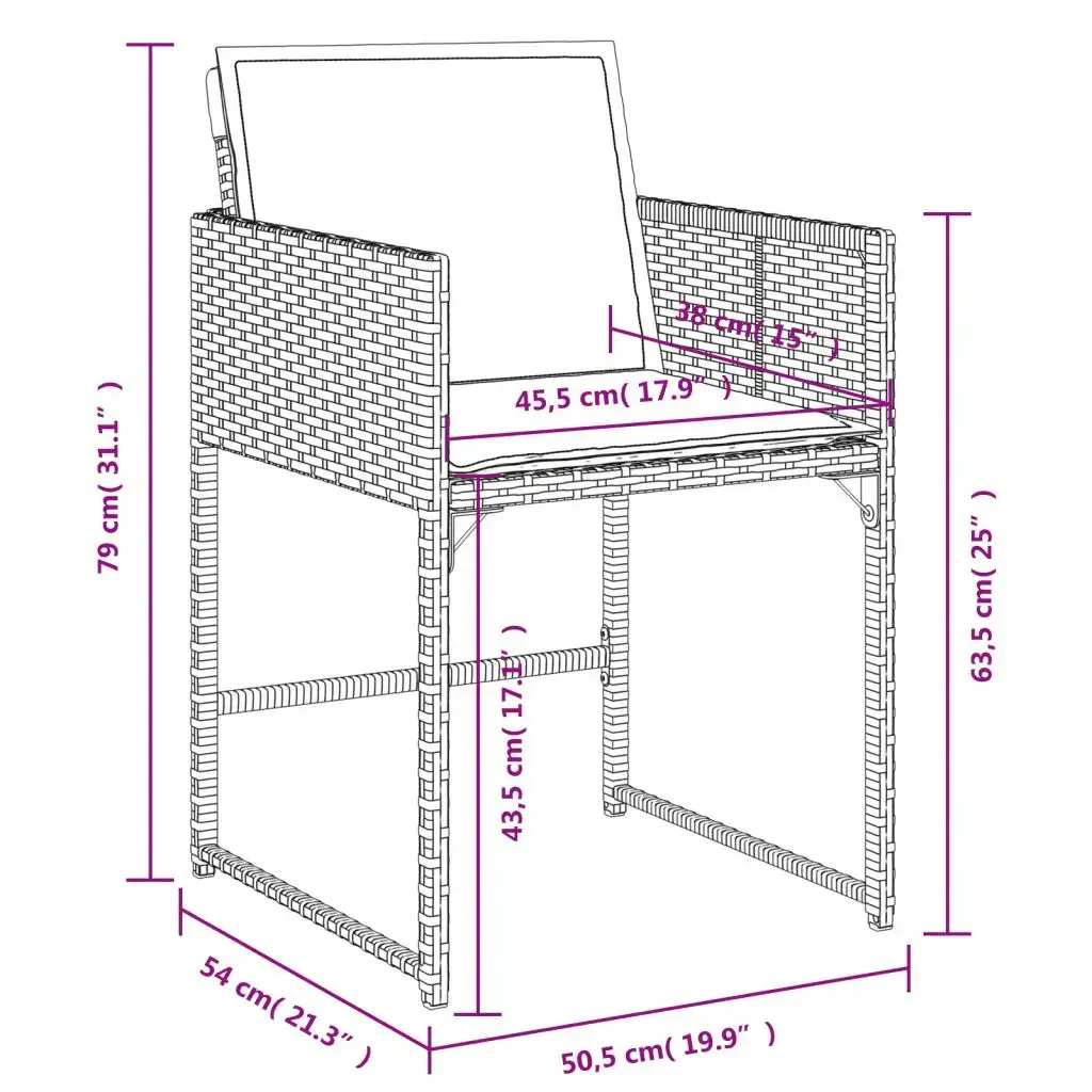 VidaXL 3211322 9-piece outdoor furniture set Photo 16
