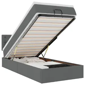 Кровать VidaXL 3311623 с матрасом, тканевая обивка, максимальная нагрузка 280 кг, 140x190 см