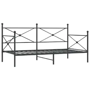 Диван-кровать VidaXL 4104670 — стальной каркас, чёрный, трансформируется в кровать (ширина 2080 мм, глубина 1055 мм, высота 1070 мм)