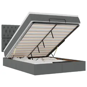Bed VidaXL 3313238 with mattress, fabric upholstery, max load 280 kg, 1440×1930 mm