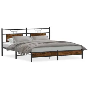 Каркас кровати VidaXL 4106894, цвет дуб, ширина рамы 188 см, длина 2,07 м, высота 91,5 см