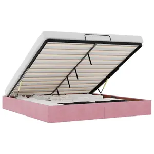 Каркас кровати VidaXL 3310990, розовый, нагрузка до 280 кг, рама 200 x 203 см, высота 23,5 см