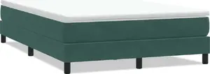 Box Spring gultas rāmis VidaXL modelis 3315828, tumši zaļa apdare, paredzēts matracim 140x210 cm (bez matracis)