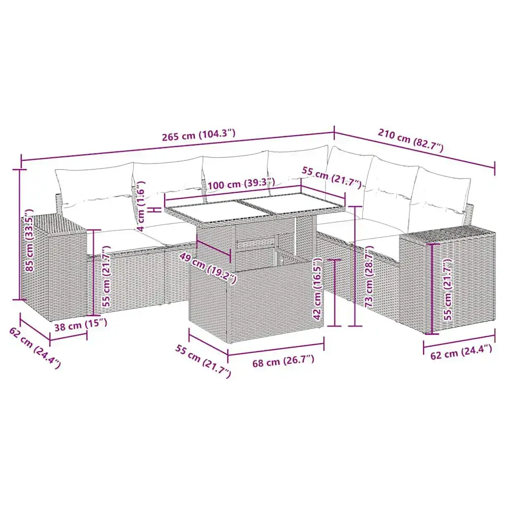 Уличный набор VidaXL 3326814 — 7 предметов Photo 15