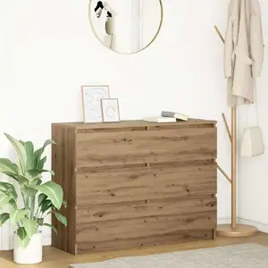 Chest of Drawers VidaXL Artisan Oak 3328506 — glued wood, 100x35x76 cm