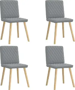 Ēdamistabas krēsli VidaXL komplekts 4 gab., gaiši pelēks auduma apšuvums, modelis 3315221